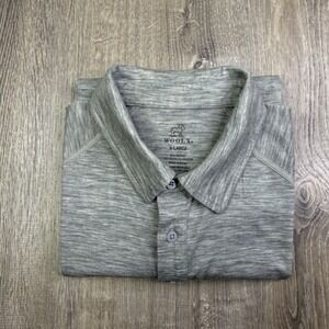Wool X Short Sleeve Merino Wool Blend Polo Shirt Mens Size XL Grey
